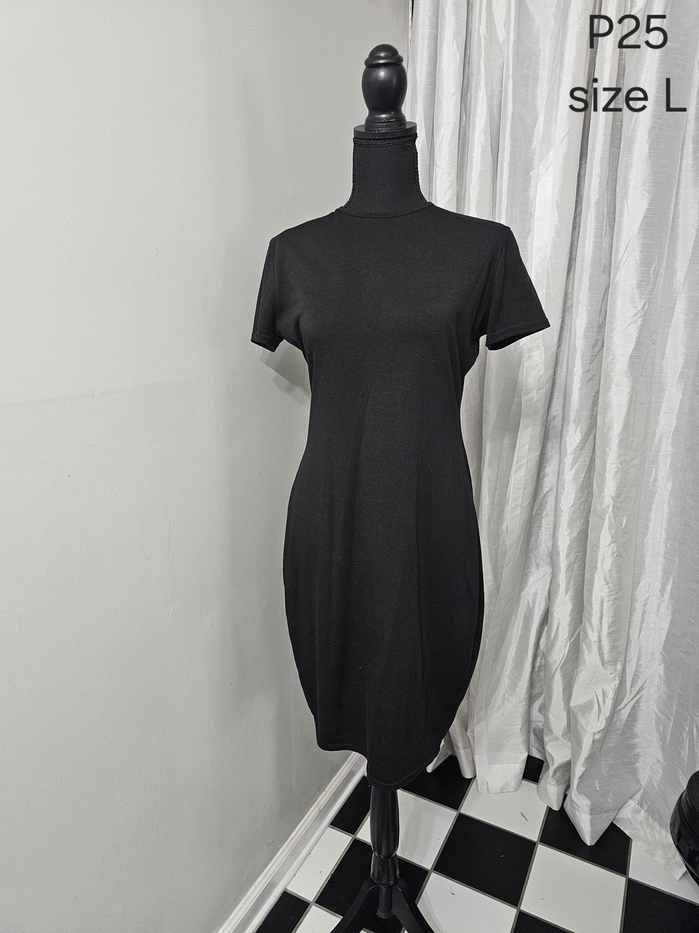Classic Black Short Sleeve Sheath Dress